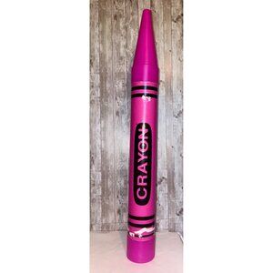 Giant Pink Crayon Shaped Plastic Piggy Coin Bank Toy Room Decor 1988 Fantazia
